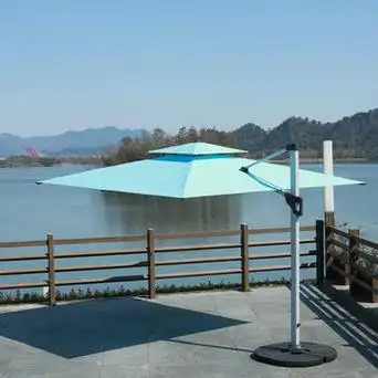 定制户外遮阳伞庭院花园大太阳伞露台超大立柱酒店超大4x4m罗马伞