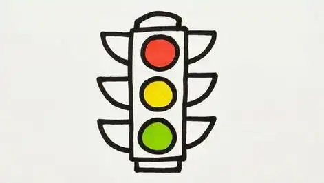 交通安全手抄报图案素材,教你画红绿灯,非常简单,一学就会