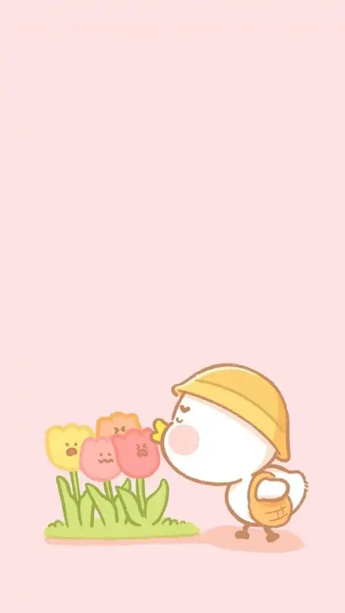 可爱卡通豆酱萌鸭背景图