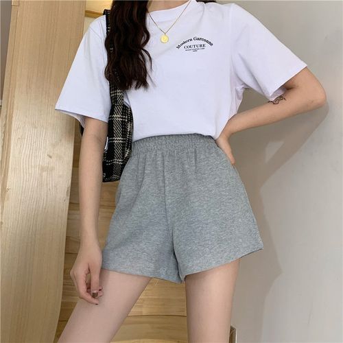 短裤女夏宽松韩版跑步运动高腰休闲裤大码新款百搭外穿女学生热裤