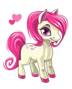 卡通彩虹动物隔离马.