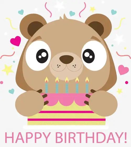 可爱生日快乐小熊