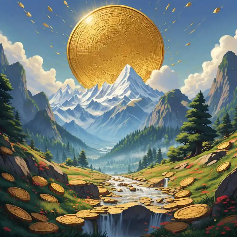 一款超特别的招财风景头像,金币与美丽山水相映成趣,是不是很有创意呢