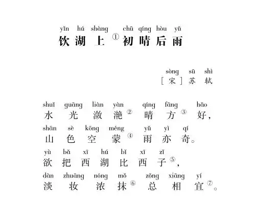 小学生必背古诗词80首-51.饮湖上初晴后雨-苏轼