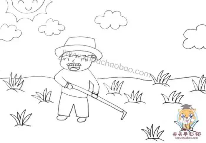 李绅悯农诗配画模板教程 - 天天手抄报简单的儿童古诗悯农手抄报 简单