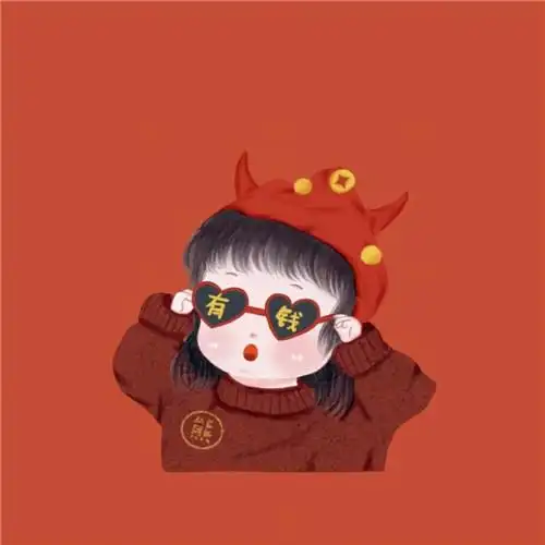 发财暴富情头 一男一女发财暴富情侣头像卡通可爱图片_情侣动漫头像