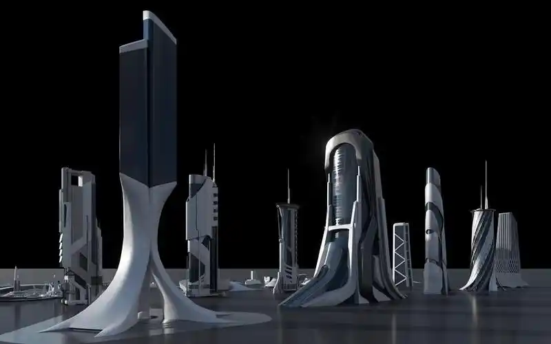 未来科幻城市场景3d模型