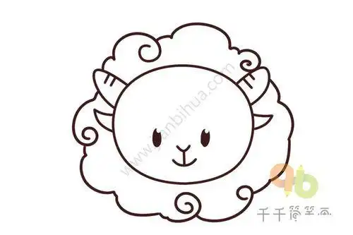 动物羊头简笔画
