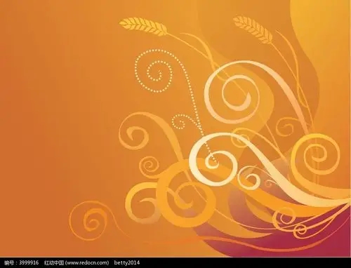 橙色麦穗鱼藤蔓背景ai素材免费下载_红动中国