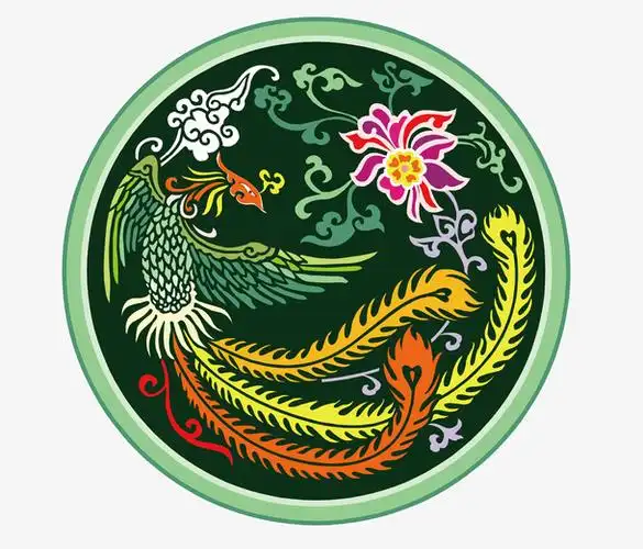 传统文化 凤凰 圆形标02免抠素材免费下载_觅元素51yuansu.com
