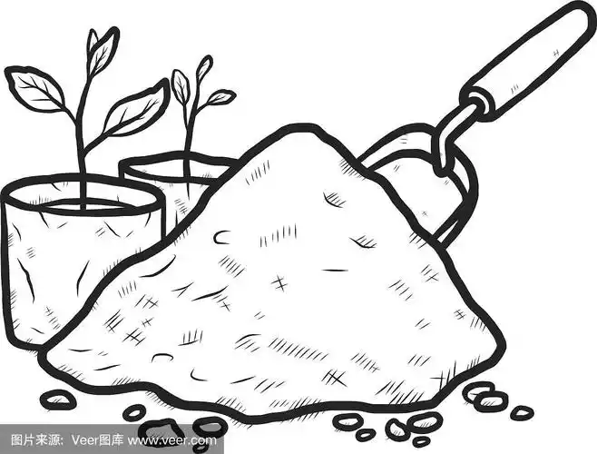 用塑料袋装着植物幼苗的土壤堆