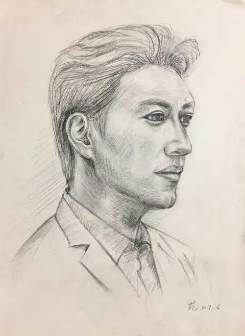 最近看《外科风云》,实在觉得靳东的侧脸太完美,画个像