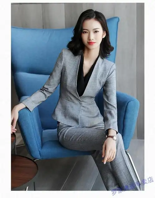 职业套装女春秋气质女神范酒店经理高端西装套裙珠宝店工作服白色外套