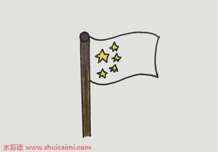 国旗怎么画好看国旗简笔画彩色