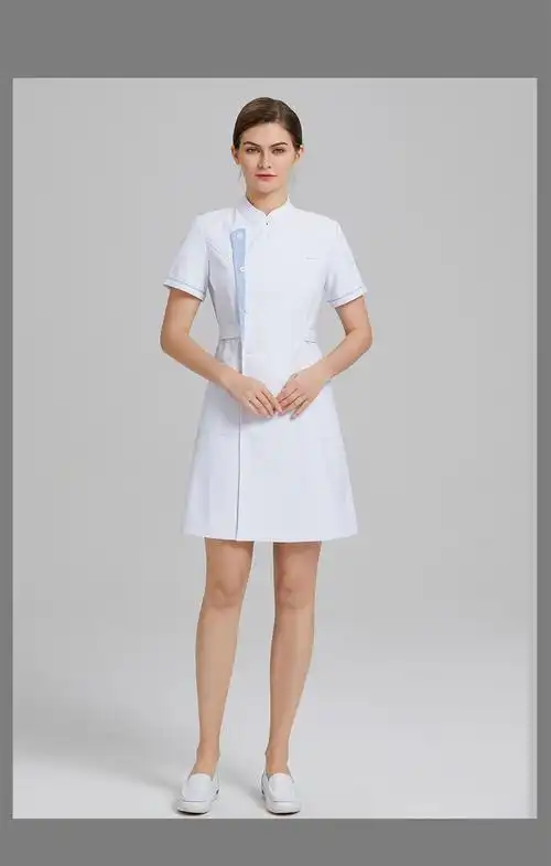 缔曼格护士服春夏季女高端医护服连体装医院口腔美容院可定制短袖款米