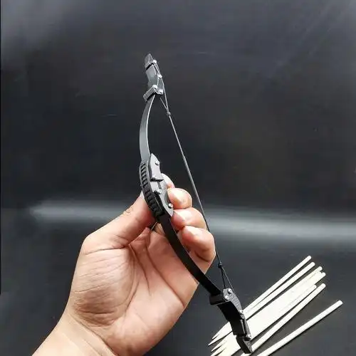 迷你小弓箭玩具金属怀旧男孩怀旧把玩袖珍微型口袋反曲复合滑轮