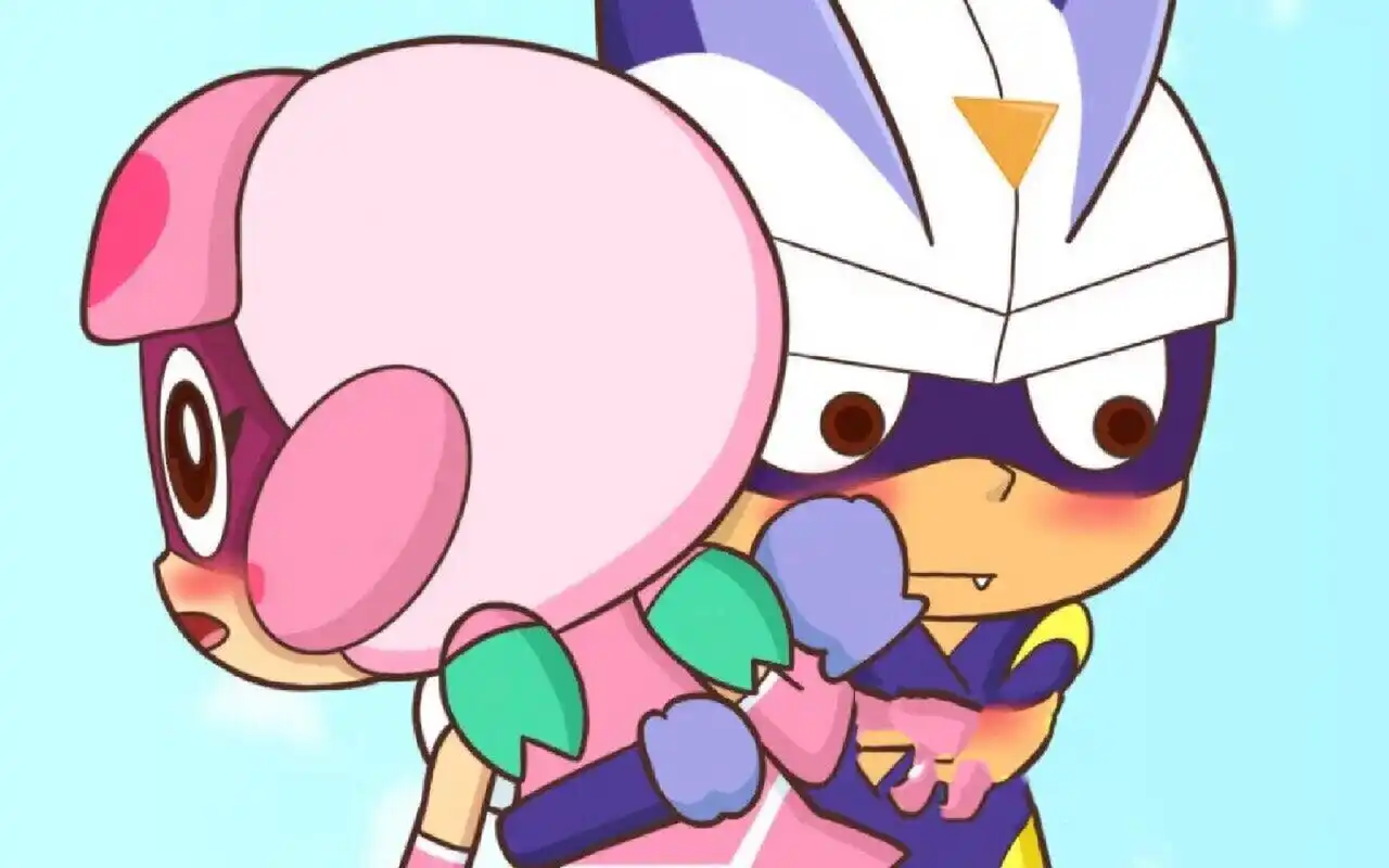 小心:(害羞😊)) 茶茶:可恶,居然学我甜心超人!