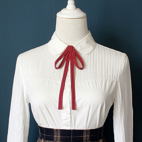 女生蝴蝶结配饰白色衬衫丝带飘带校园清新领花领结