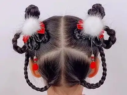 儿童简单扎法_教你扎100种汉服头发儿童_儿童汉服古装发型简单扎法