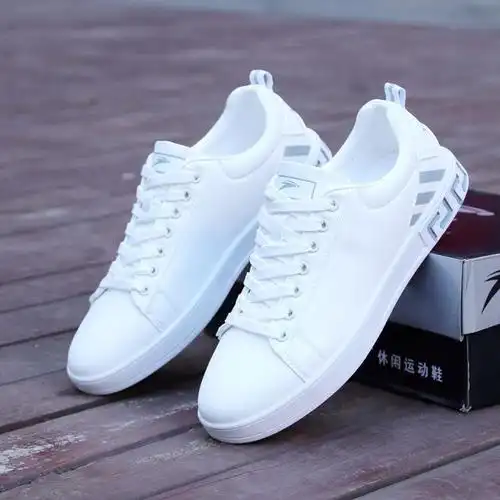 休闲运动潮流白色男士鞋子小白板鞋