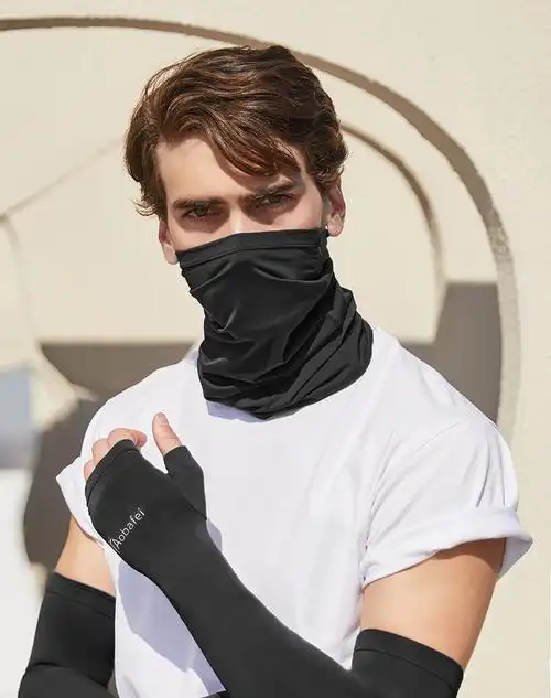 浪莎新品防晒男袖套夏季半指手套护臂手臂套袖冰丝夏天薄款骑行开车露