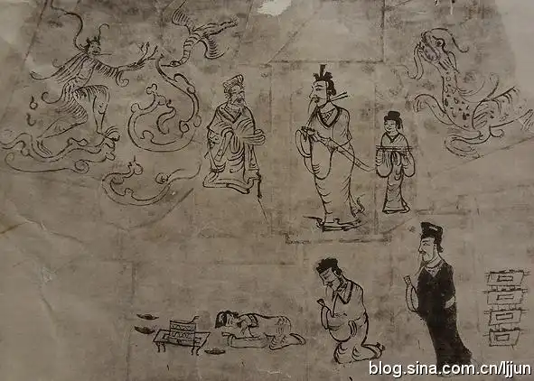 大连营城子汉墓壁画《导引升天图》