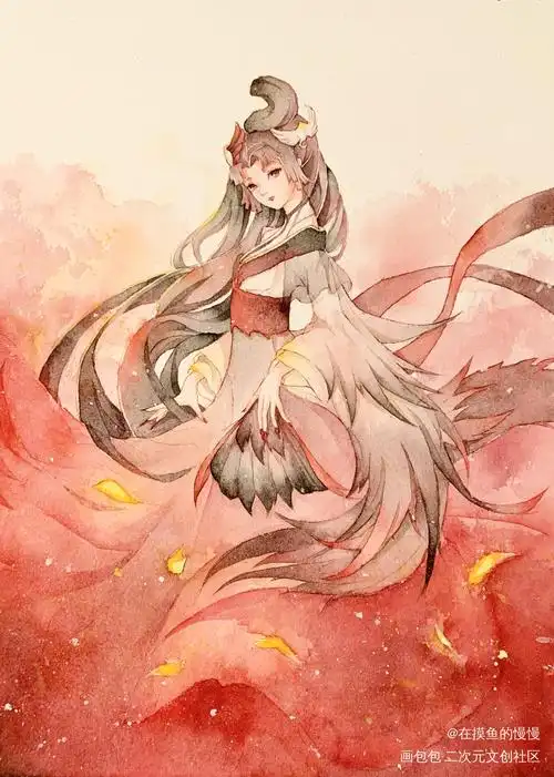 第五人格红蝶水彩绘画作品