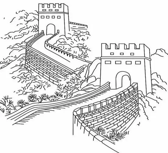 简笔画长城 - 简单简笔画