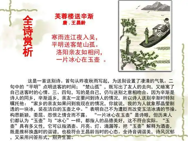 语文古诗词背诵《3.芙蓉楼送辛渐》(第