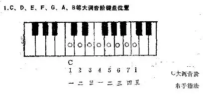钢琴键盘示意图音阶
