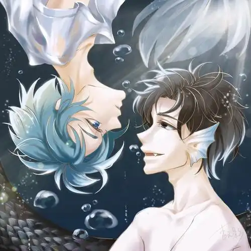 【叶蓝】人鱼paro~人鱼叶×人类蓝《深海》的配图… - 半次元 - acg