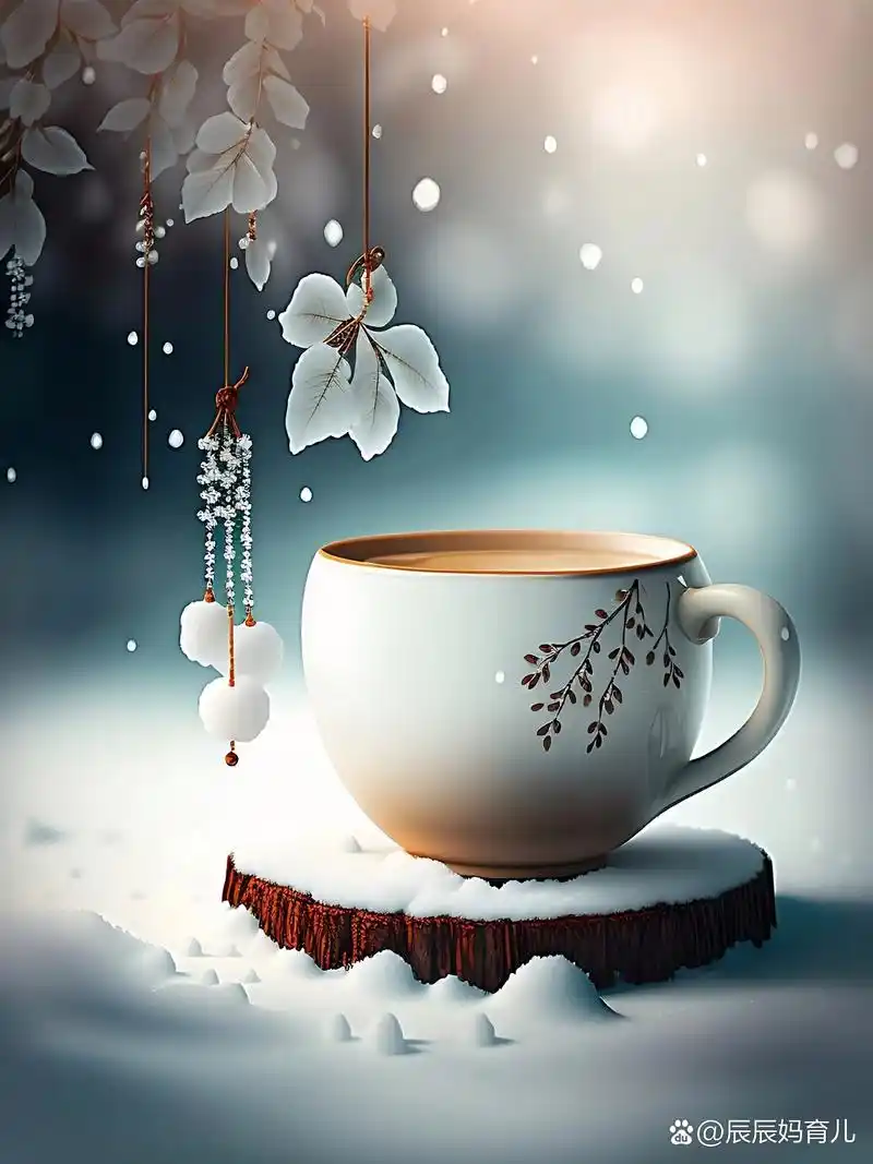 7878 杯子上的植物图案好有复古感,与白色的杯子形成鲜明对比