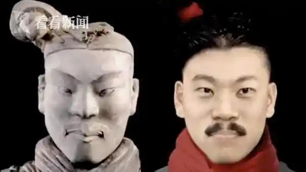 穿越千年网友为兵马俑做真人动态复原图神评论都是单眼皮