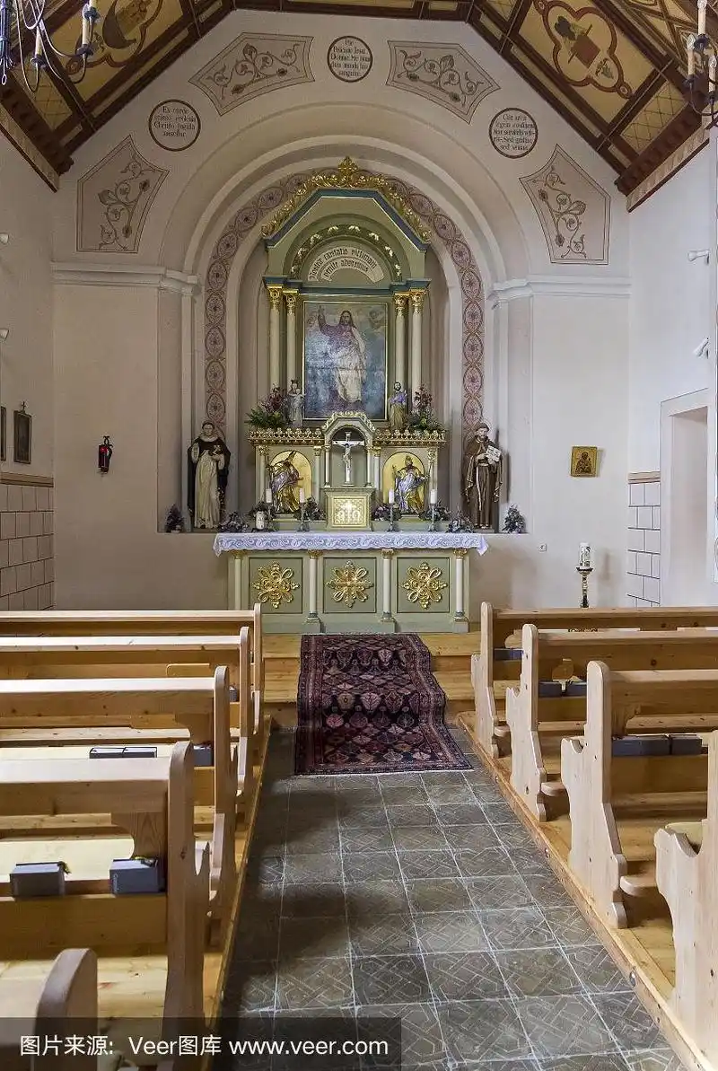 室内,小的,小礼拜堂,十字形,滑雪场