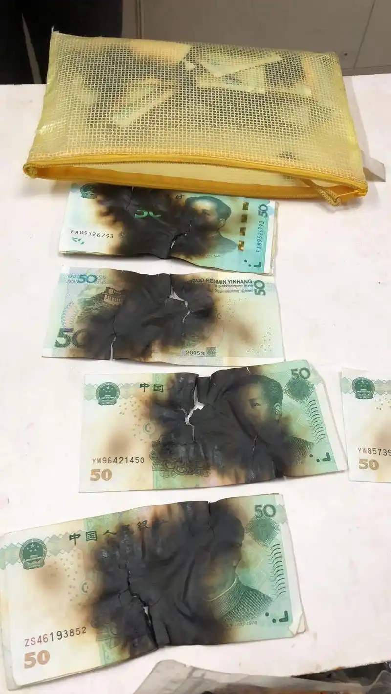 女子将51张人民币放微波炉加热消毒结果全焦了