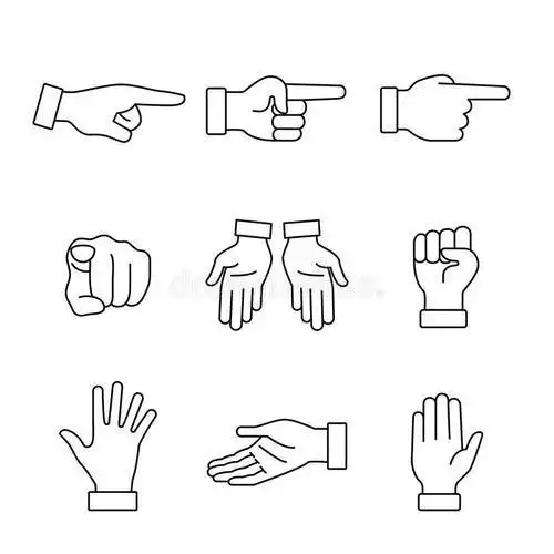 简笔画请的手势