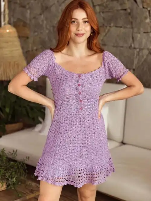 超级美的钩针裙子内附钩针图解