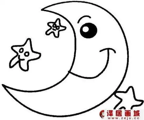 可爱卡通月亮简笔画
