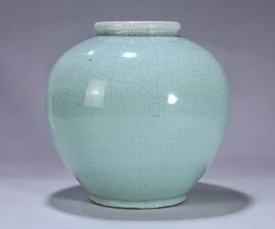 瓷器收藏 晚清哥釉湖水绿太白尊 - 抖音