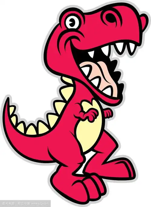 可爱的卡通霸王龙恐龙
