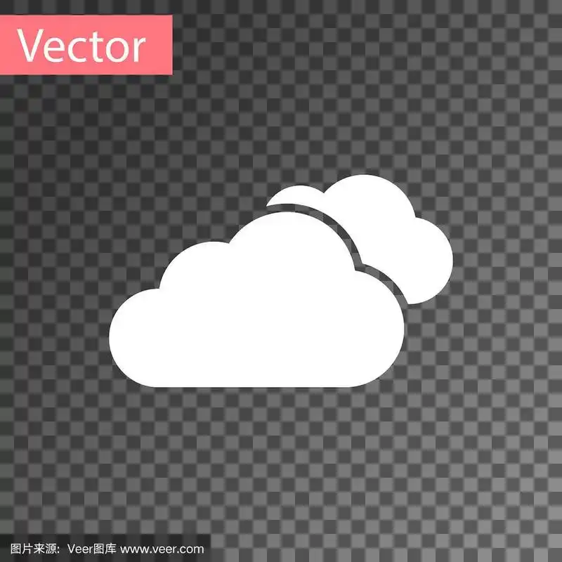 白云图标孤立在透明的背景.矢量图