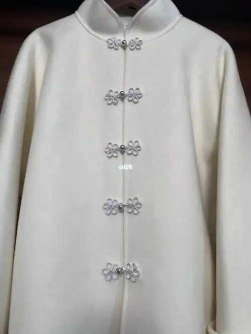 双面羊绒中式倒大袖上衣