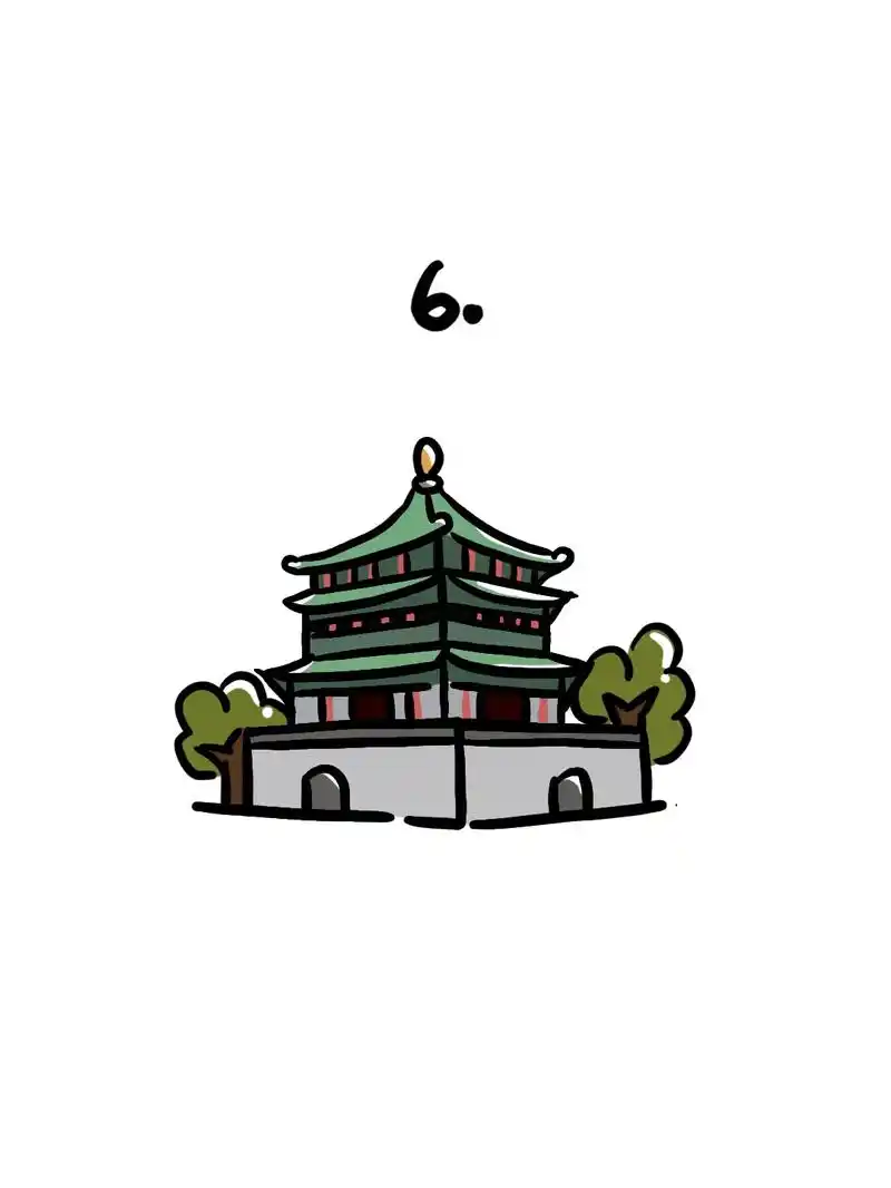 西安钟楼儿童简笔画 - 抖音