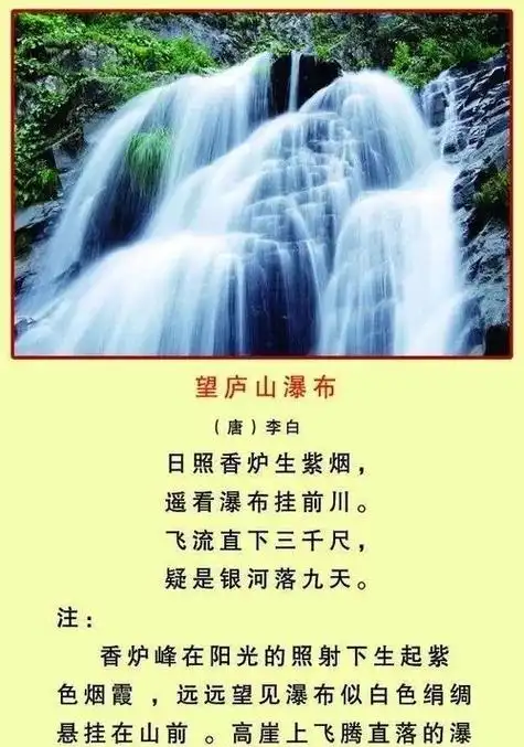 古诗瀑布的意思,瀑布施肩吾古诗解释视频图4