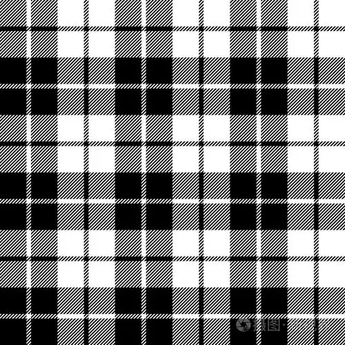 织物纹理无缝模式黑格子呢插画-正版商用图片0ezob5-摄图新视界