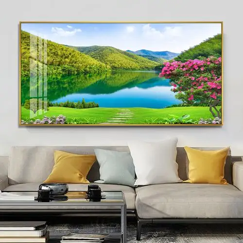 小清新客厅装饰画沙发背景田园风景画餐厅卧室挂画现代装饰画