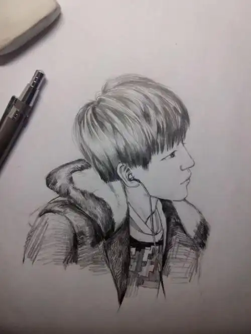 王俊凯##tfboys王俊凯# 分享一个手绘侧颜帅哥 ( cr:@karryroad_柯贩