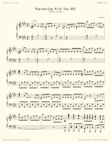 钢琴谱天气之子ostグランドエスケープphyxinon版本