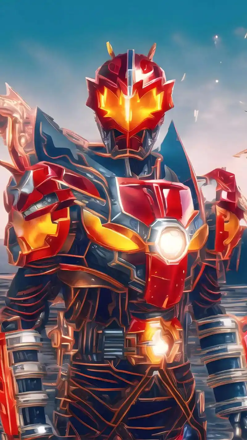 帮忙给这个形态的炎龙侠取个霸气的名字.#铠甲勇士 #炎龙铠甲 - 抖音