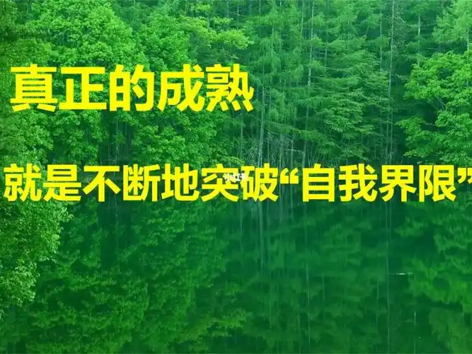 真正的成熟就是不断地突破自我界限